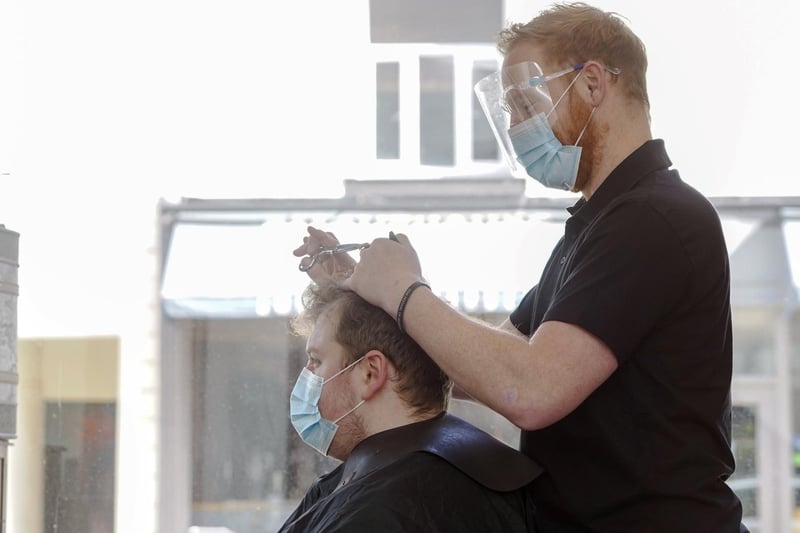 From Monday, April 12, personal care premises, including hairdressers and nail salons, will be allowed to reopen. Pictured is Oliver Dean hair and beauty in Wakefield.