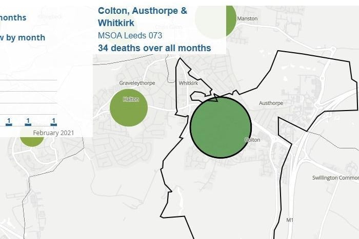 A total of 34 deaths have been recorded in Colton, Austhorpe & Whitkirk.
