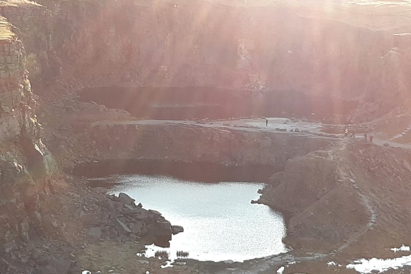 A stunning lake at the quarry where cast and crew have been spotted this week