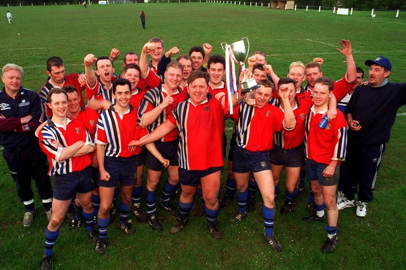 Yarnbury RU are pictured after winning the Aire-Wharf Cup. They beat Phoenix at their club in Horsforth.