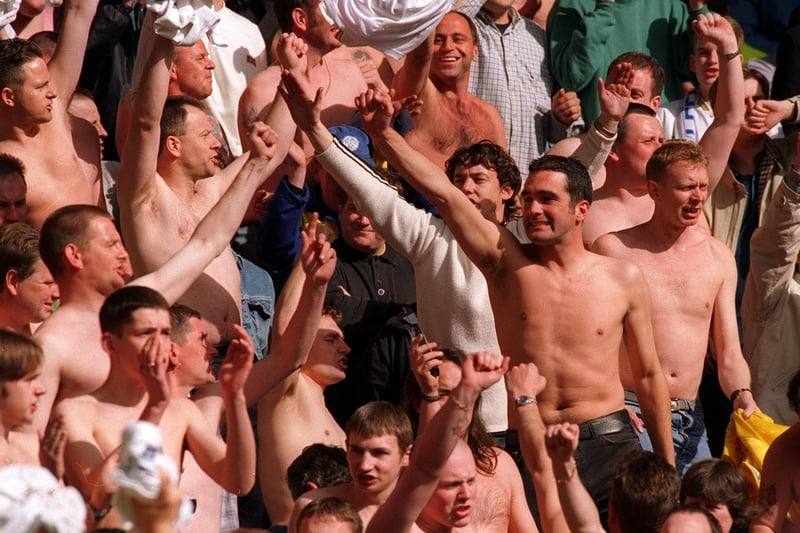 Leeds United fans made their own half time entertainment against Nottingham Forest at the County Ground. The game finished 1-1 with Briane Deane scoring for the Whites.