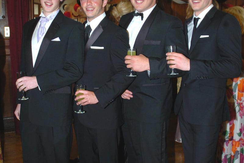 Kirkham Grammar School Sixth Form prom 2009. Pic L-R: Michael Gyi, Will Stover, Kieran Brookes and Theo Mason