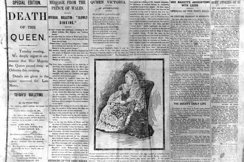 January 22, 1901 and the front page reported on the death of Queen Victoria.