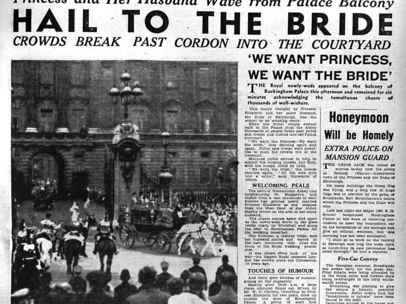 The Royal Wedding of Princess Elizabeth and The Duke of Edinburgh on Thursday, November 20, 1947.