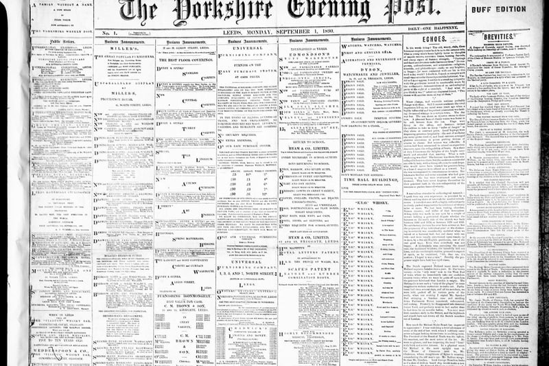 The first ever YEP front page from September 1, 1890.