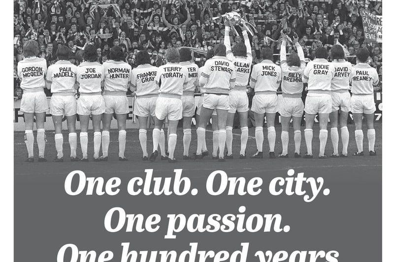 One club. Once city. Once passion. One hundred years. The YEP front page in October 2019  celebrating Leeds United's centenary.