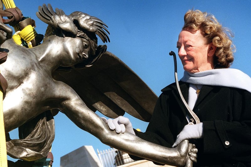 Doreen Lofthouse's dream became reality when the statue of Eros was mounted on its plinth ready for unveiling in 1999. The statue acts as a welcome to Fleetwood, located as it is, in the middle of the roundabout on Amounderness Way.