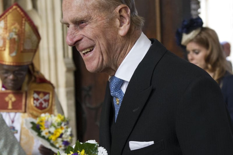 Prince Philip, Duke of Edinburgh, attends the Royal Maundy Service at York Minster in April 2012.
