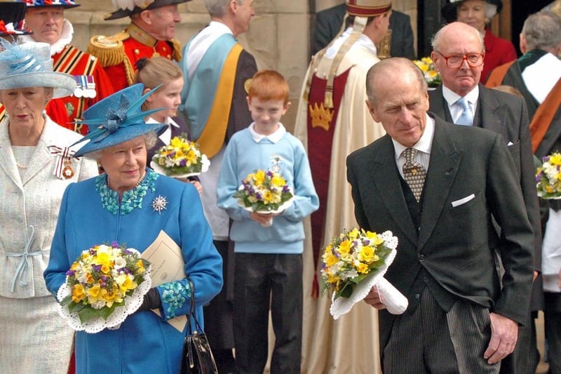 In March 2005, the Queen and Prince Philip attended the Maundy Thursday service at Wakefield Cathedral. They were greeted by crowds of people and carried special seasonal bouquets known nosegays.