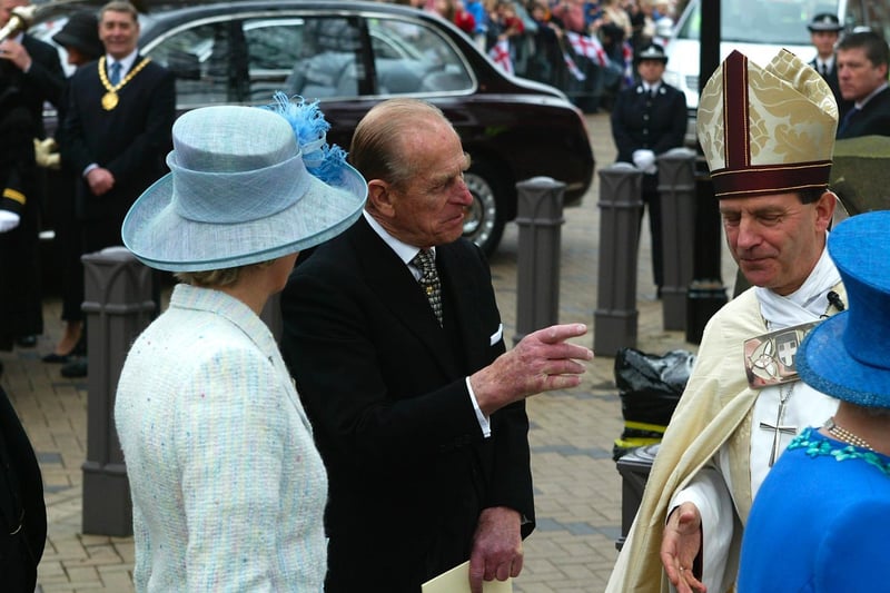Leading religious and political figures from across the district attended the service with the Queen and Duke of Edinburgh.