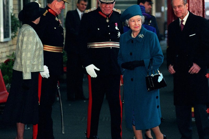 The Queen and the Duke of Edinburgh arrive at Harrogate Railway Station.