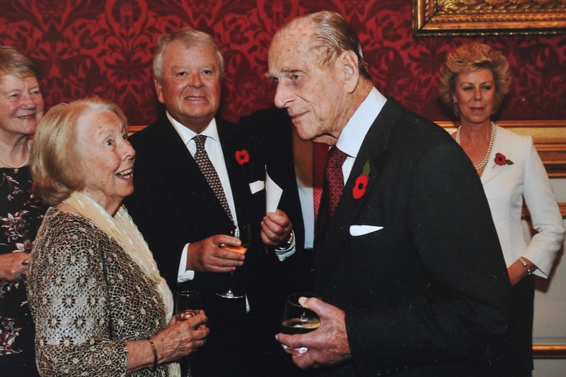 Judge-turned-novelist James Stewart at his home at Weeton near Harrogate
 pictured with the Duke of Edinburgh.