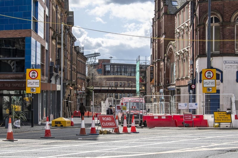 Call Lane is being closed to through traffic as part of a wider scheme to transform the area around the Corn Exchange. The area will have safer cycle ways, wider pavements, bus and pedestrian priority and more greenery.