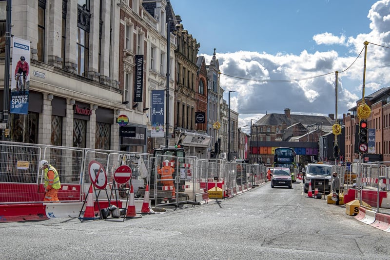 Lower Briggate is getting a new cycle lane as part of the Corn Exchange scheme.