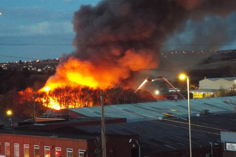 West Yorkshire Fire and Rescue Service have sent eight crews to the scene and are urging residents to keep windows and doors shut. People are also advised to avoid travelling through the area.
