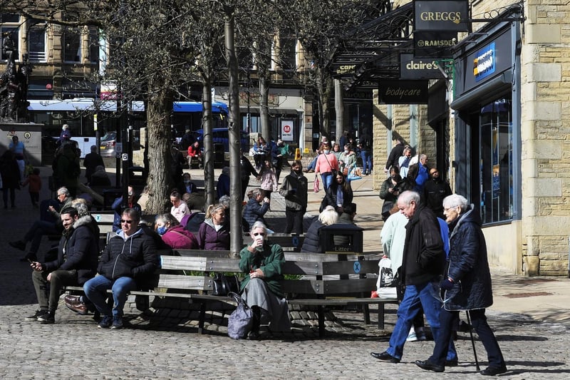 People shopping in Halifax as Covid 19 restrictions are relaxed. Picture by Simon Hulme