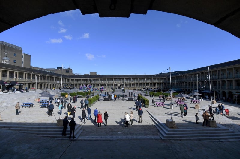 The Piece Hall, Halifax opens to the public as Covid 19 restrictions are relaxed. Picture by Simon Hulme