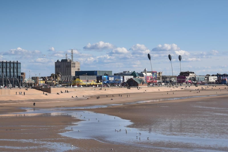 A view of Blackpool front from the North Pier Garden bar