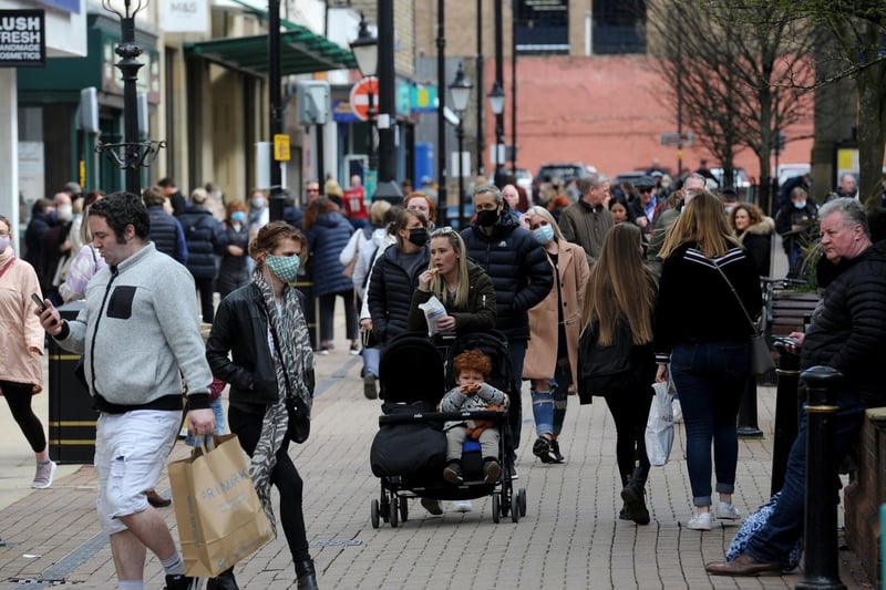 Shoppers flocked to the high street yesterday as shops like Primark reopened for the first time in months.