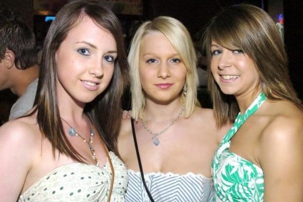Hannah, Carrie and Katie outside Flares in 2007.