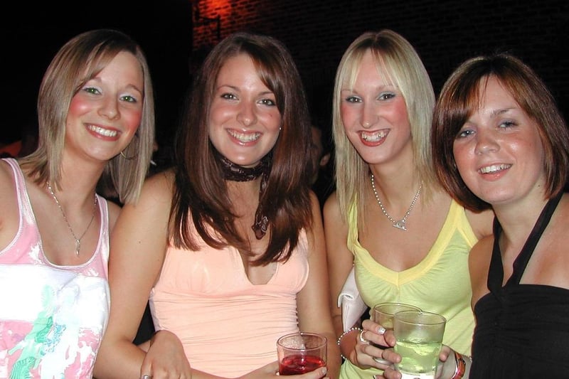 Lauran, Kathryn, Hayley and Rachel in Mex Bar in 2004.