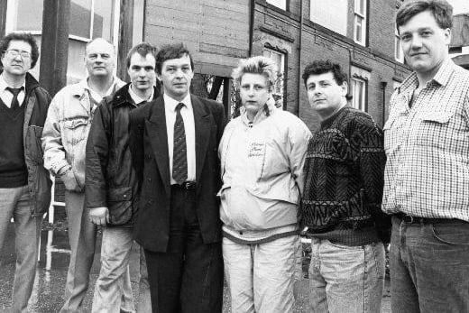 Business people concerned at Ackton Hall Colliery site sell off. From left to right; Graham Hinchliffe, Arthur Crossfield, Richard Smith, Brian Halliwell, Mary Seal, Tony Hullam and John Shields