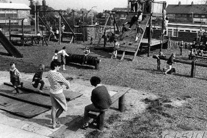 A press photograph of the adventure playground in Airedale, Castleford