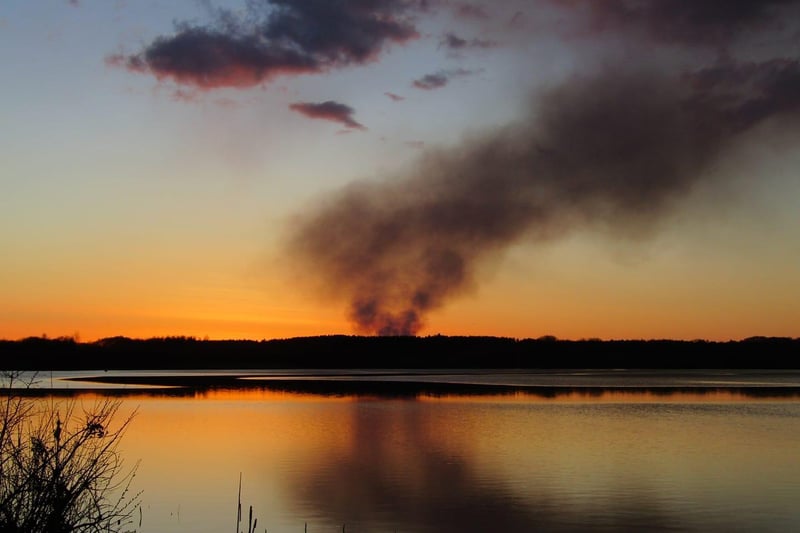 Lewis Hirond had hoped to take some photos of the sunset at Wintersett, but instead captured this dramatic photo of smoke rising from a fire in Dewsbury.