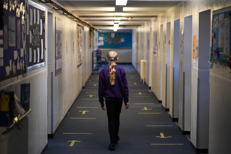 And things have also looked a little different in the district's schools, which had been closed to all but the children of key workers since Christmas. Images of empty corridors, like this one at  Outwood Primary Academy Park Hill, became commonplace.