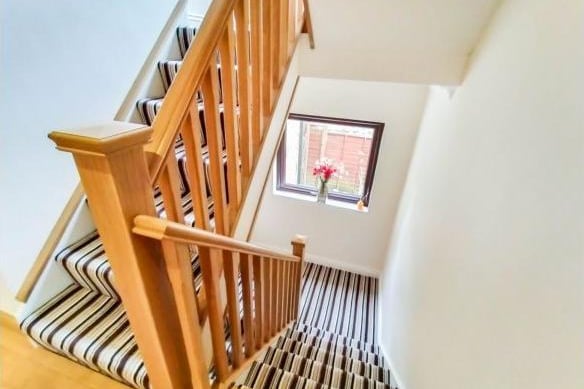 A turning staircase with a window to the side opens to the generous landing. The loft is accessed via a pull down ladder from the landing, is fully boarded and has light.