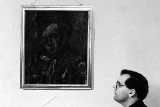 The Keeper of Art at Wakefield Art Gallery,. Nino Vella, looks at both sides of a double sided self portrait by the artist David Bomber in 1992.