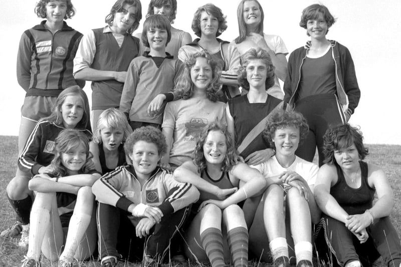 Wigan Harriers athletes at Woodhouse Stadium in 1975
