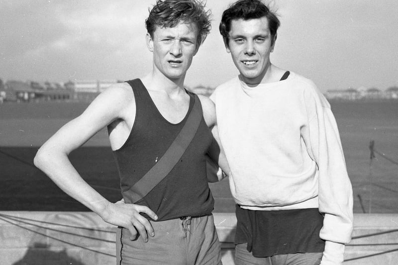 RETRO 1960s - Woodhouse statium athletics track Wigan Harriers  cross country winners