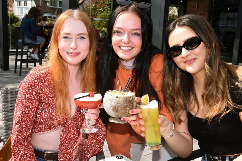 Megan Pooley, Lauryn Wilkinson and Jitske Lenehan at the Lime Bar, Penwortham