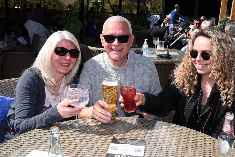 Friday afternoon drinks at The Hunters, Preston - Lindsay, David and Jade Arrowsmith