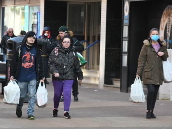 Shoppers in Blackpool town centre