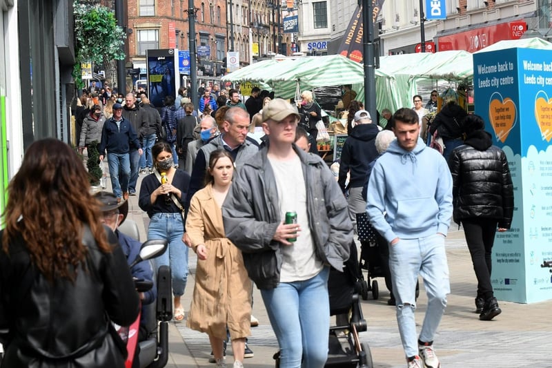 There were strong crowds in Leeds city centre as market stalls attracted consumers and both retail and hospitality took some much-needed business