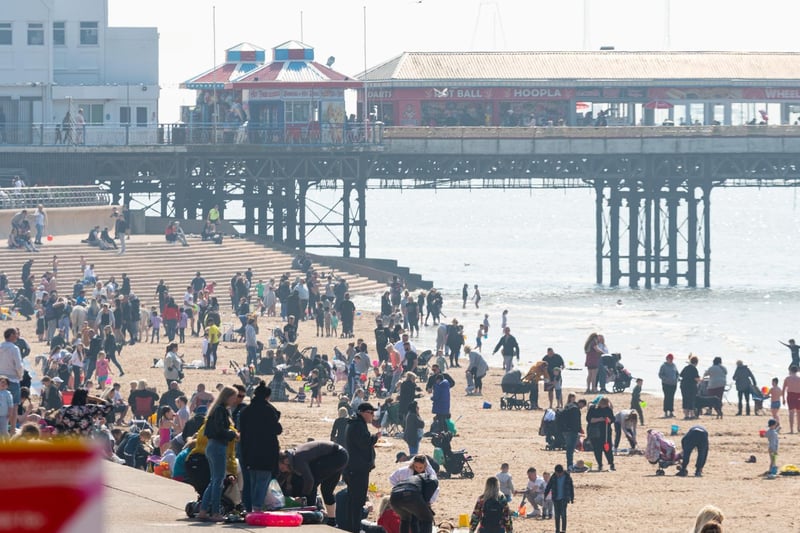 Blackpool Promenade was busy following the relaxation of lockdown rules.