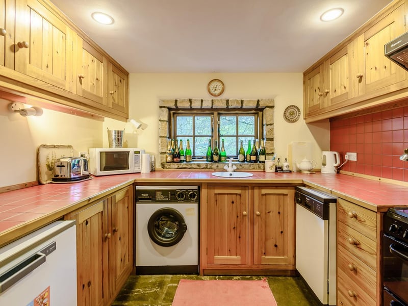 The kitchen at Honeysuckle Cottage, Beck Hole.