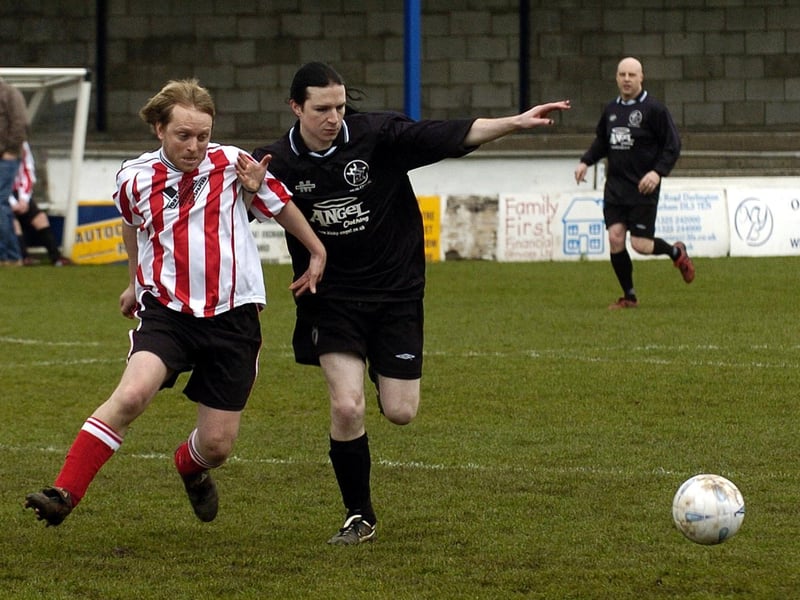 Action from the Gazette v Goths football match at the Turnbull Ground.