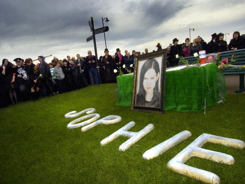 The dedication sevice for a memorial bench for murdered Goth Sophie Lancaster.