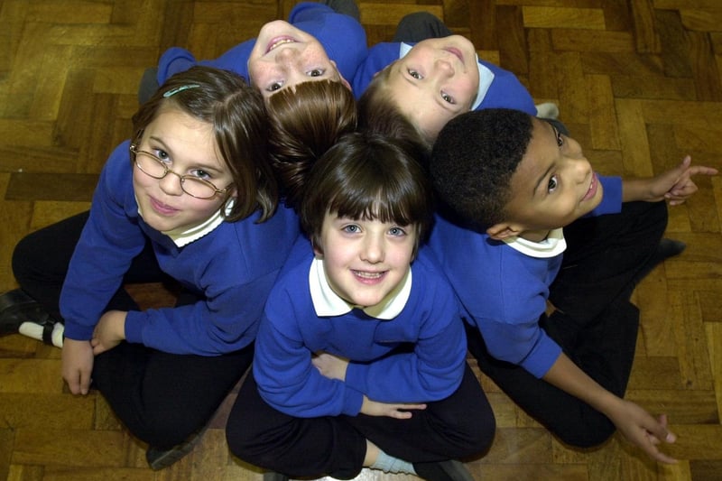 Pupils at Cross Hall Junior School were planning a fashion show for charity in November 2000. Picured clockwisem, from the left, are Bobbie Jo Ramsden, Jordan Bunt, David Stead, Curtis Nolan and Gemma Sykes.