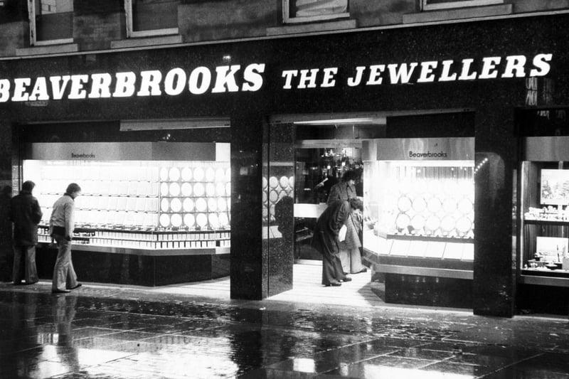 Beaverbrooks The Jewellers in the city centre in November 1975.