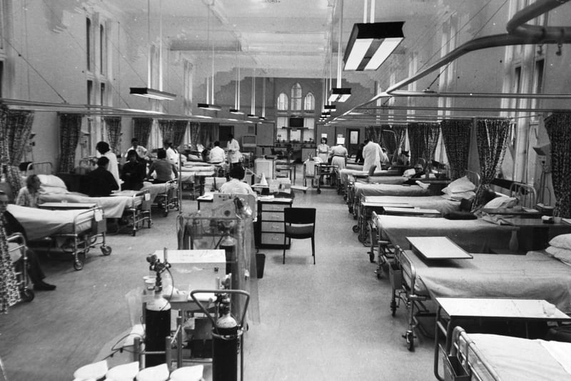 Life on a ward at Leeds General Infirmary in January 1975.
