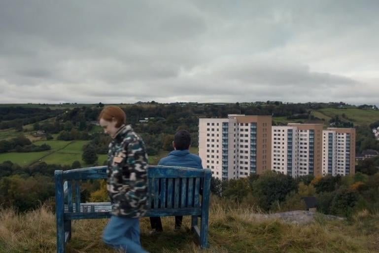 An easy location to spot for anyone who knows Halifax, Mixenden flats could be seen during a heartfelt chat in the series.