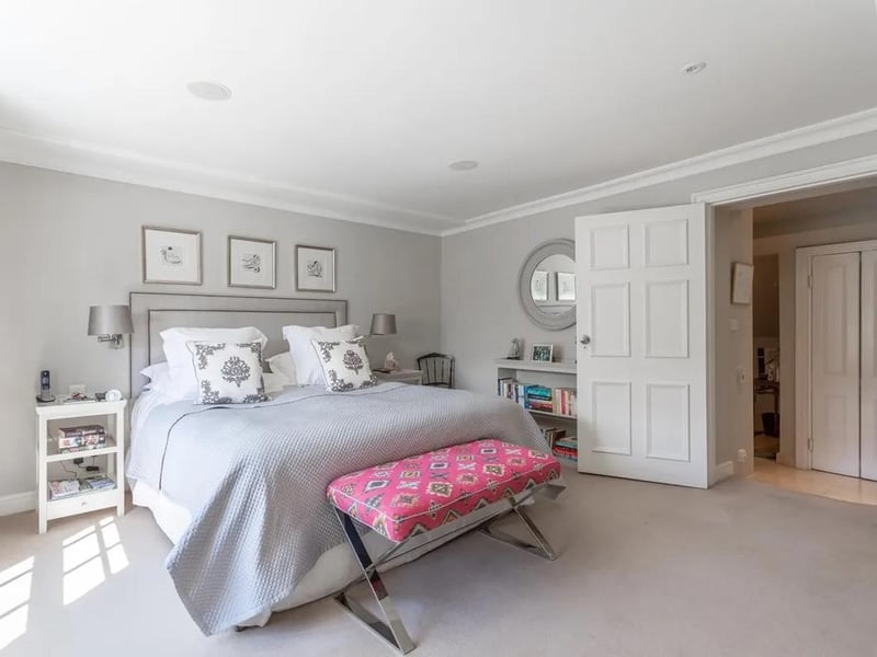 One of the bedrooms within the house