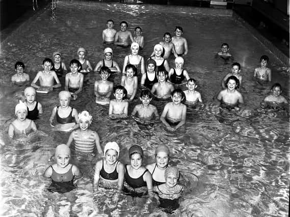 Pupils at Standish St Wilfrid's School celebrate the opening of their new swimming pool in 1970
