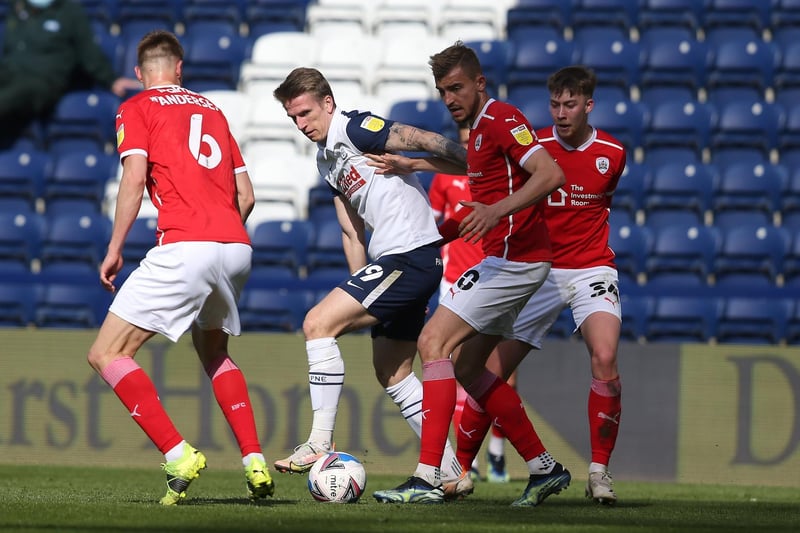 The Dane came off the bench to replace Barkhuizen with 20 minutes left. Came at a time when PNE were in the main defending.