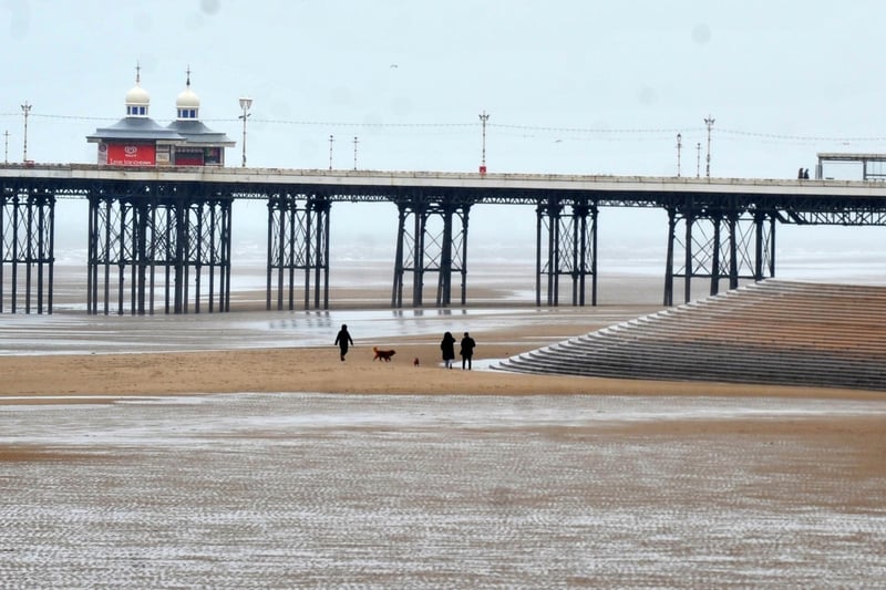A quiet Blackpool beach