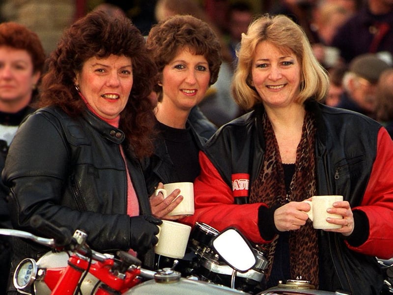 Maureen Coates, right, enjoying a chat with friends, Janet Slack, left, and Maria Scarth, at Squires Cafe 1960's Reunion, which she has organised for the past 13 years.